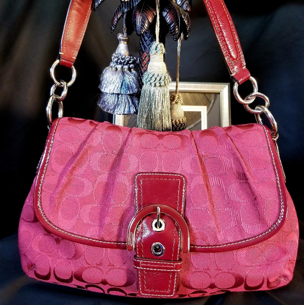 Coach Crimson Soho Signature Shoulder Bag